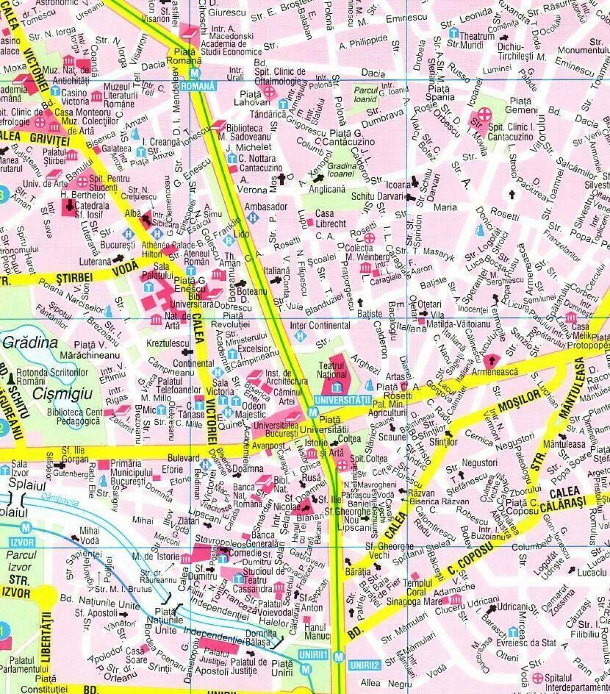 نقشہ بخارسٹ کے شہر کے مرکز