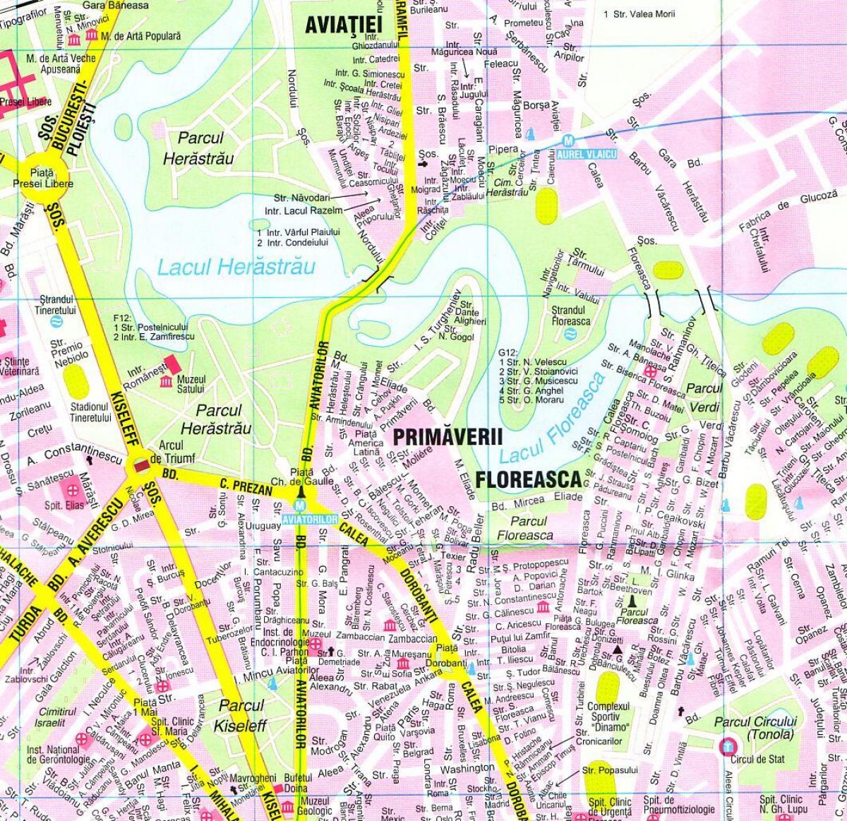 بخارسٹ شہر کے دورے نقشہ