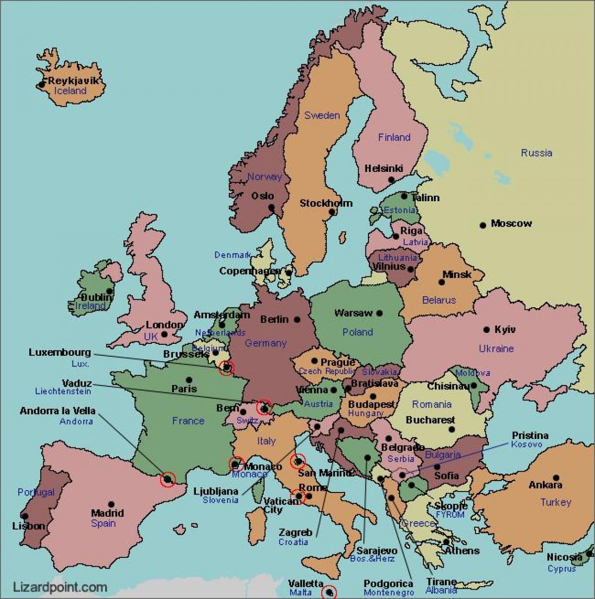 نقشہ کے بخارسٹ یورپ